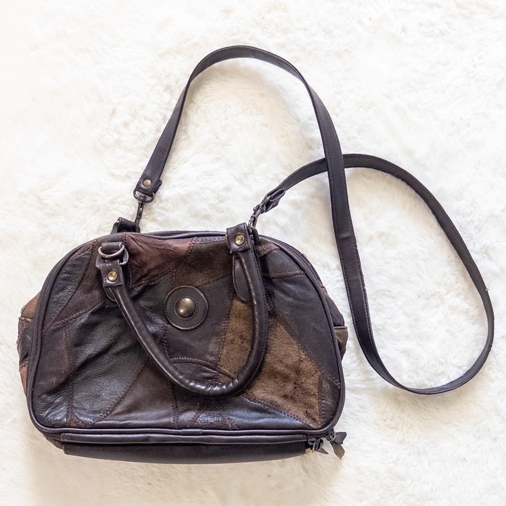 Patchwork Leather Shoulder Bag - image 7